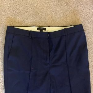 J. Crew Navy Pleated Wool Pants